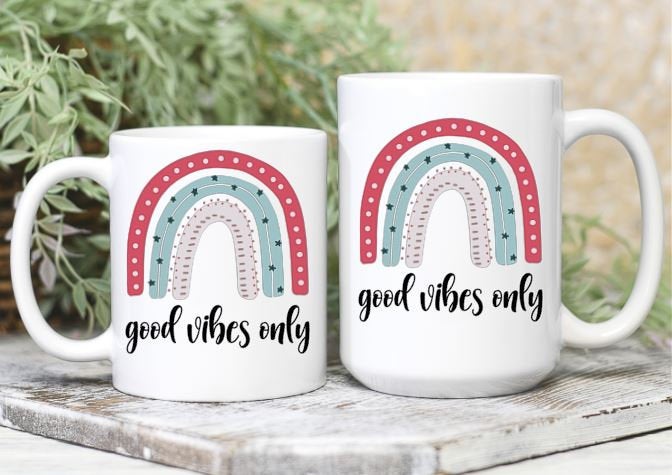 GOOD VIBES RAINBOW MUG