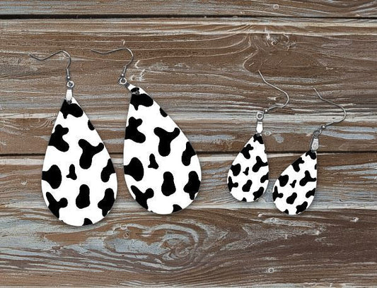 cow print printed earring