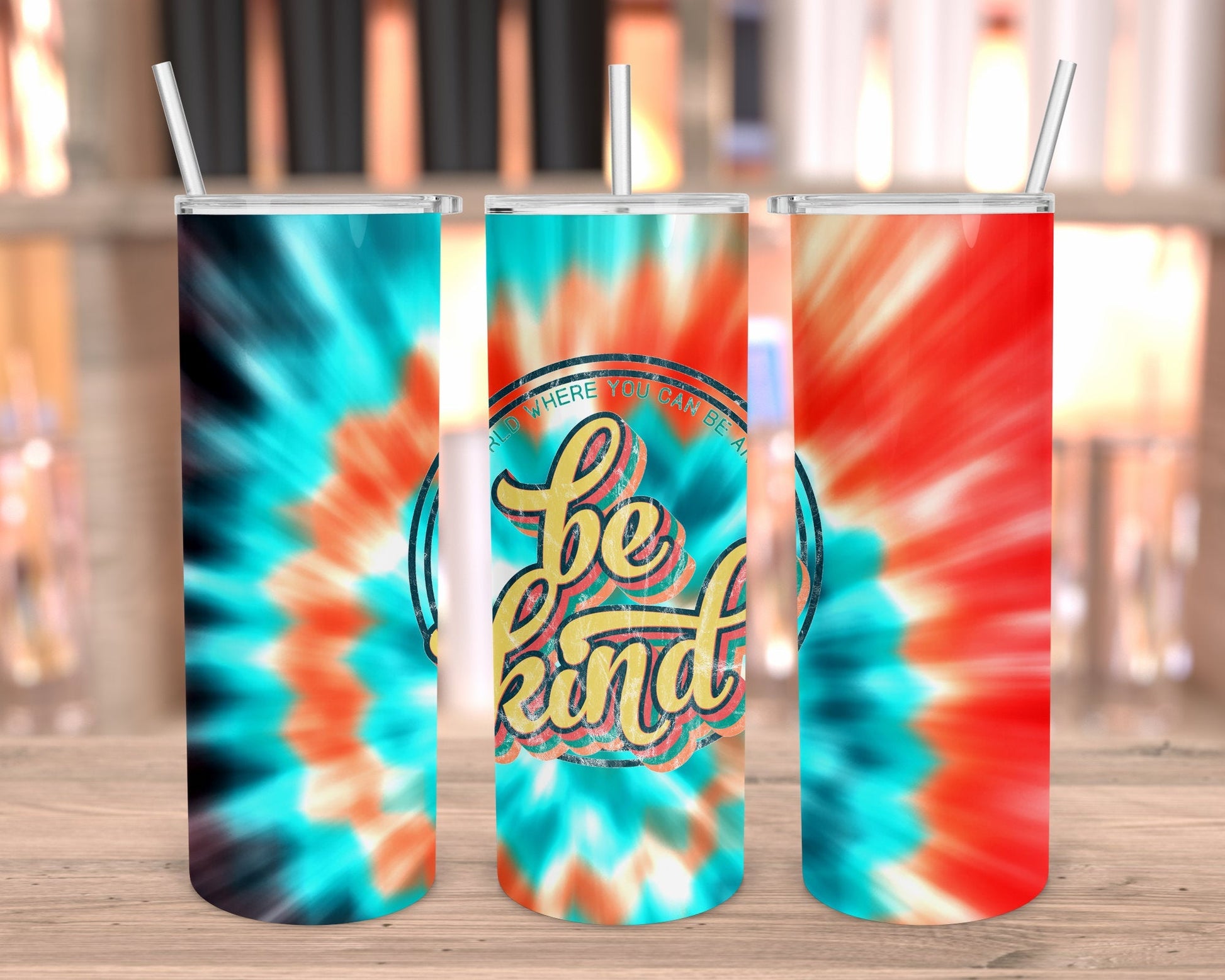 TIE DYE BE KIND TUMBLER