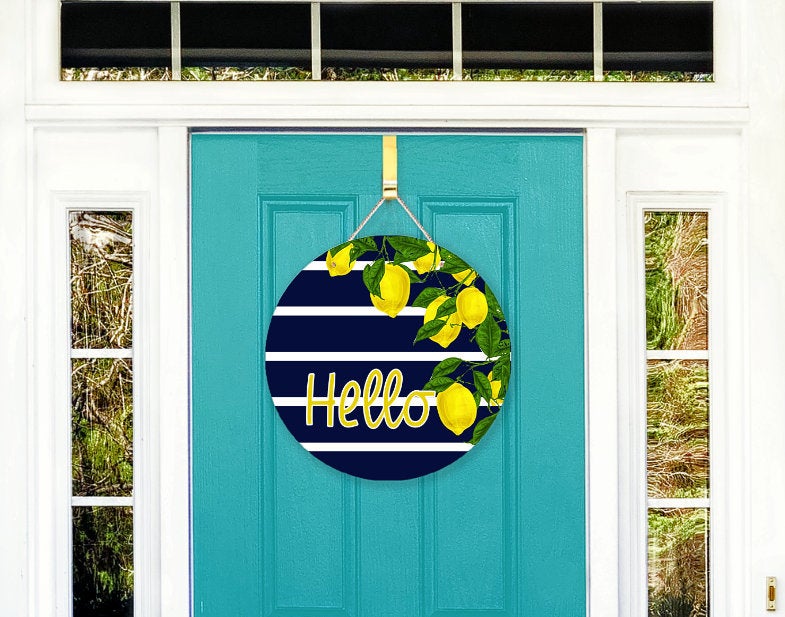 HELLO LEMON AND STRIPE SIGN