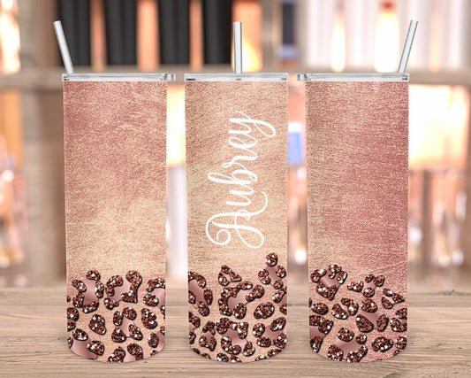 rose gold tumbler custom