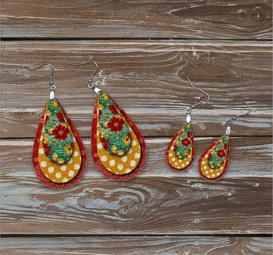 Red fall earrings