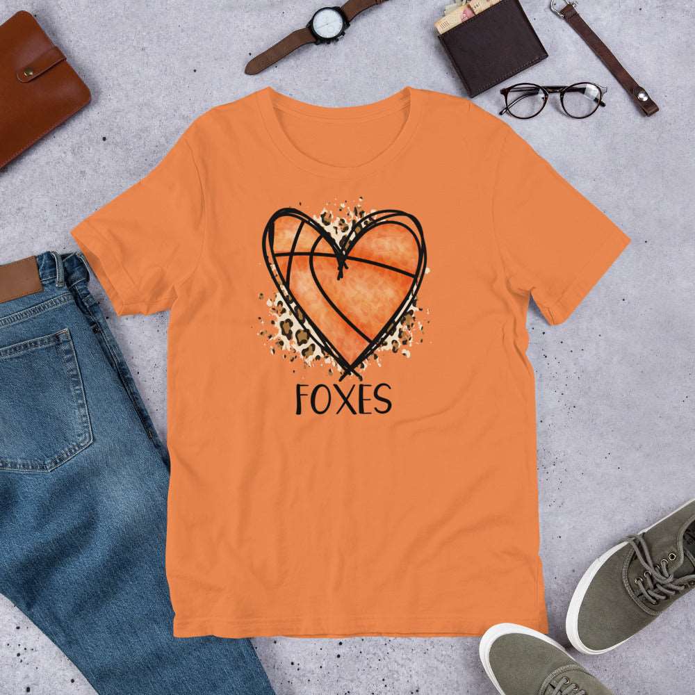 Heart Basketball Foxes Unisex t-shirt