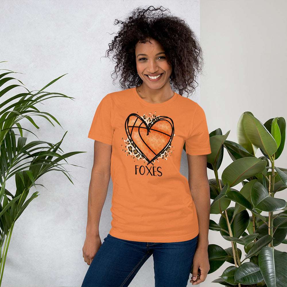 Heart Basketball Foxes Unisex t-shirt