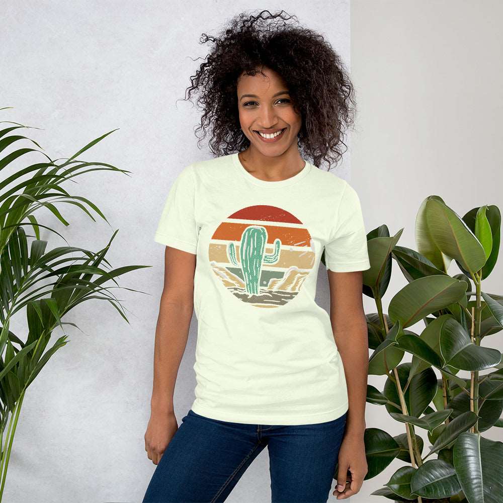 Cactus with colorful background Unisex t-shirt