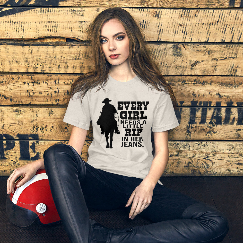 Rip in her Jeans Unisex t-shirt