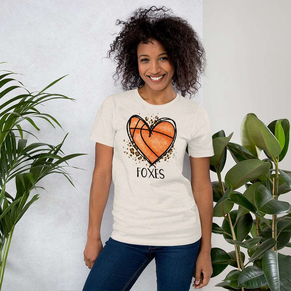 Heart Basketball Foxes Unisex t-shirt