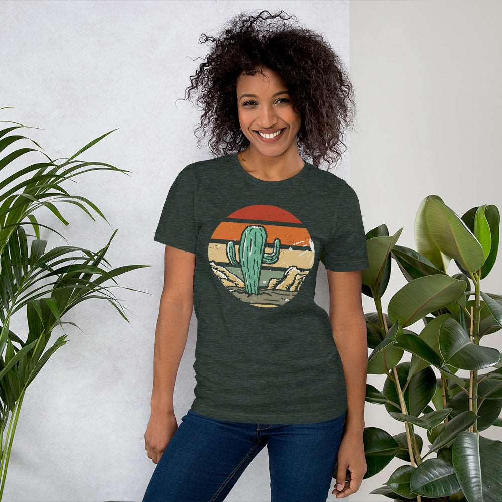 Cactus with colorful background Unisex t-shirt