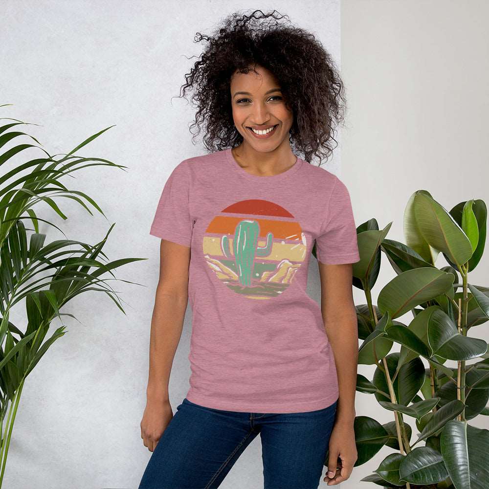 Cactus with colorful background Unisex t-shirt