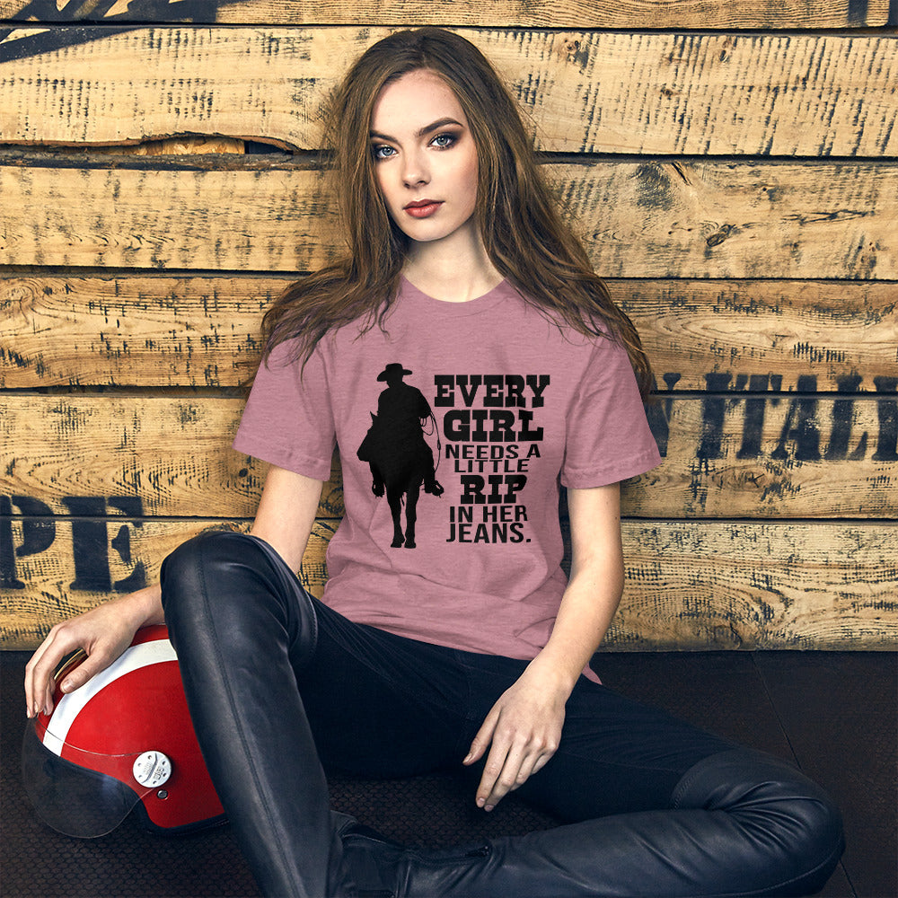 Rip in her Jeans Unisex t-shirt