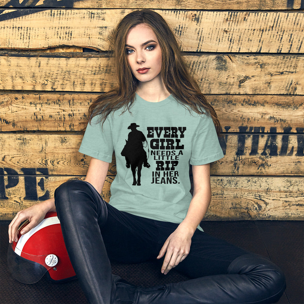 Rip in her Jeans Unisex t-shirt