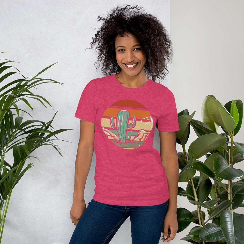 Cactus with colorful background Unisex t-shirt