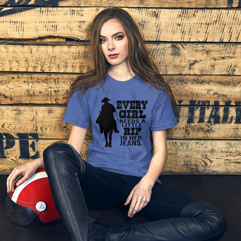 Rip in her Jeans Unisex t-shirt