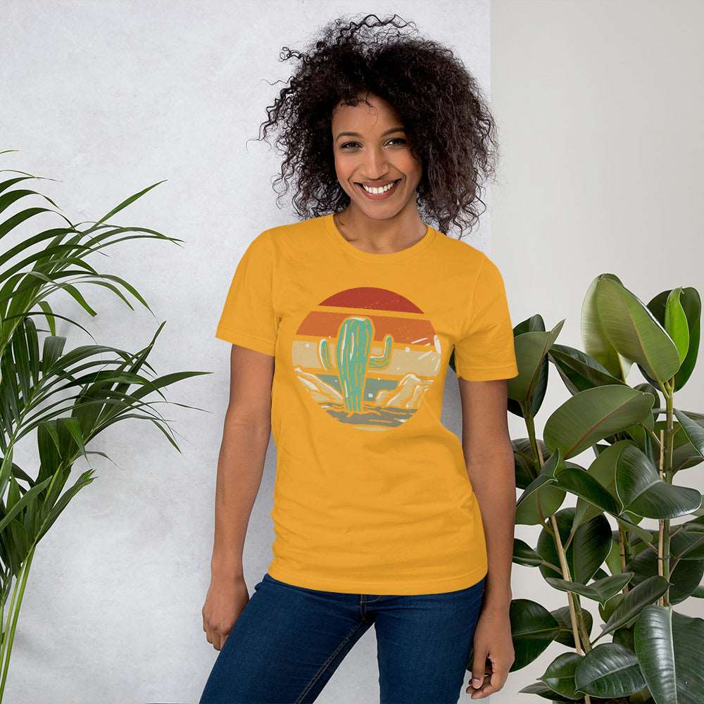 Cactus with colorful background Unisex t-shirt