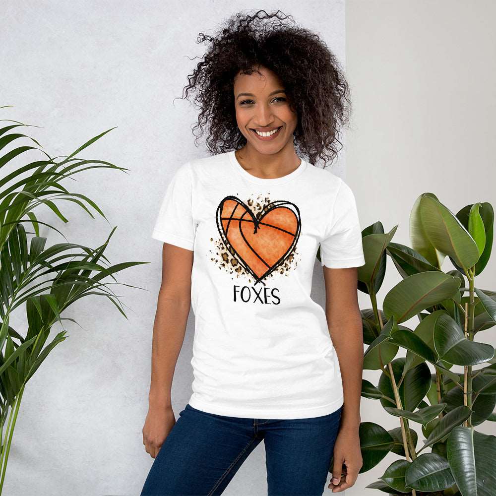 Heart Basketball Foxes Unisex t-shirt