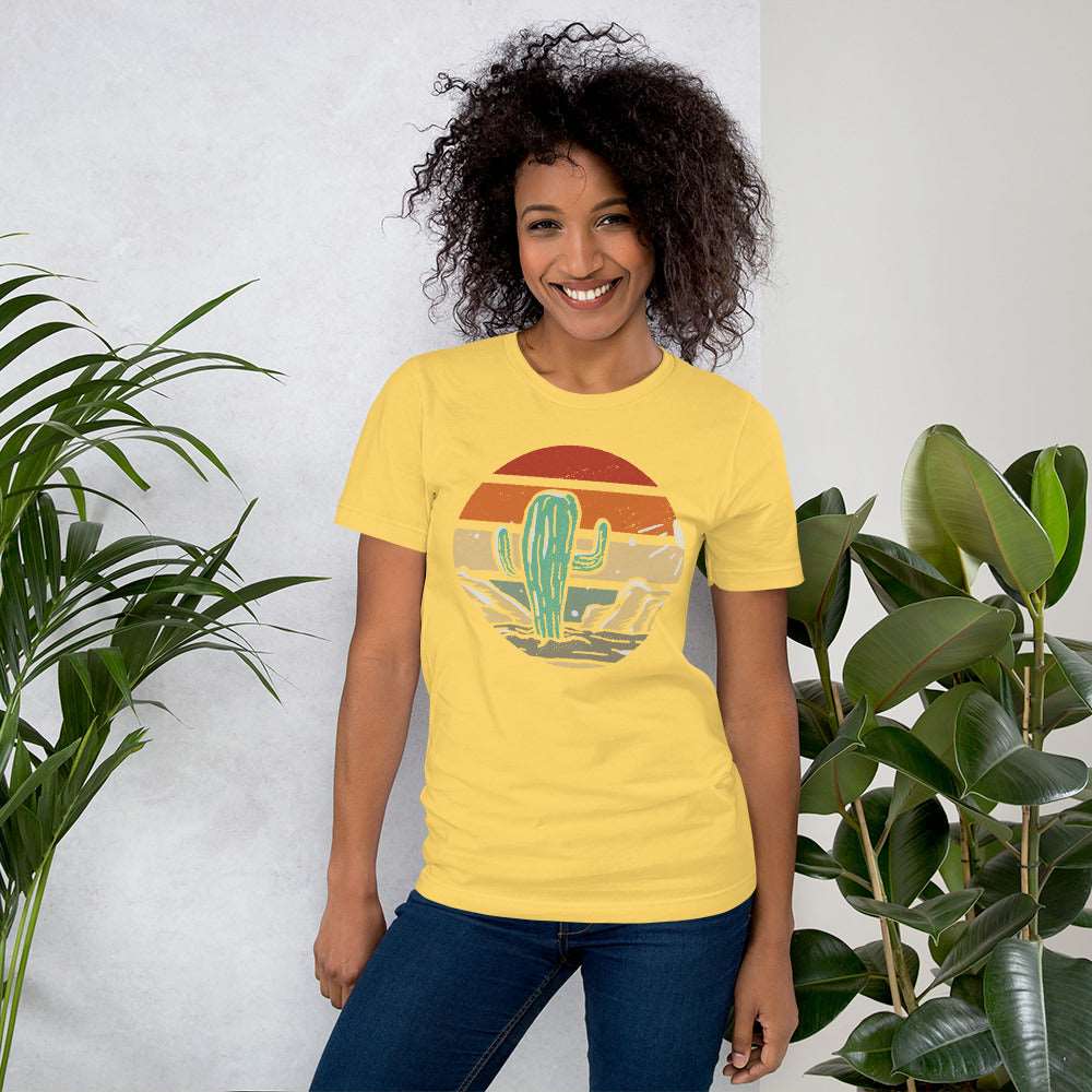 Cactus with colorful background Unisex t-shirt